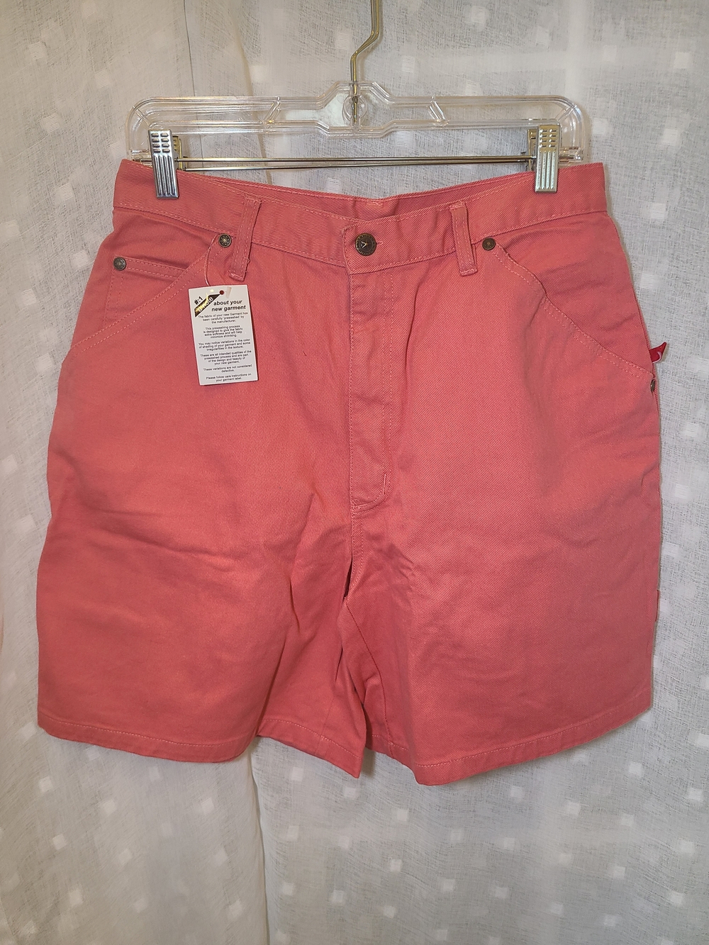 Vtg Mainstreet Blues Salmon Denim Shorts Women Sz 12 High Rise Mom Short 90s NWT